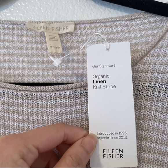 Eileen Fisher Organic Linen Knit Stripe Top XS - Picture 4 of 9